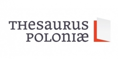 Graphic with the inscription Thesaurus Poloniae. 