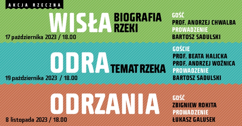 Colour graphics with the names and dates of the event.