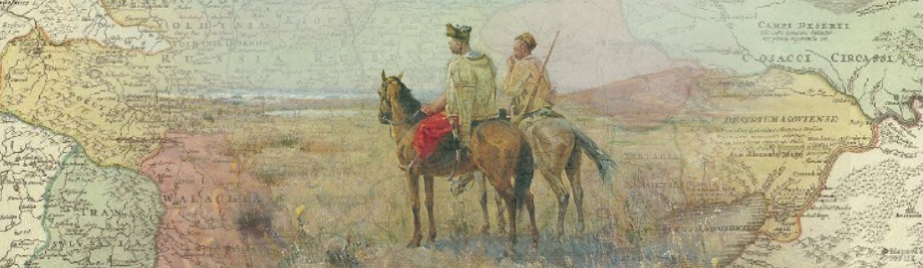 Two horsemen in the steppe