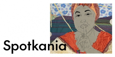 Banner with artwork by Malgorzata Mirga-Tas. 