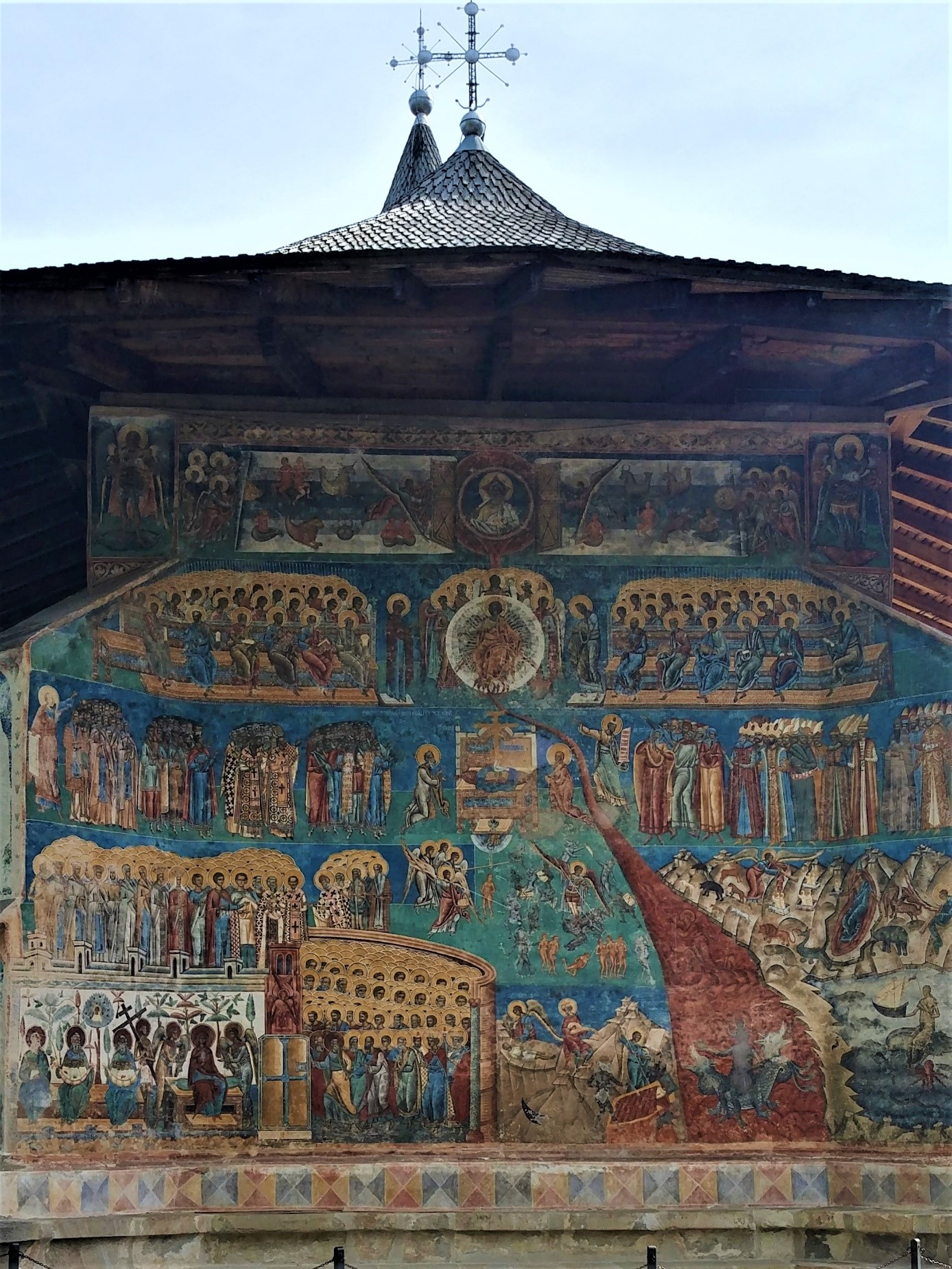 Monaster Voroneţ –ściana zachodnia z przedstawieniem „Sądu Ostatecznego”.
