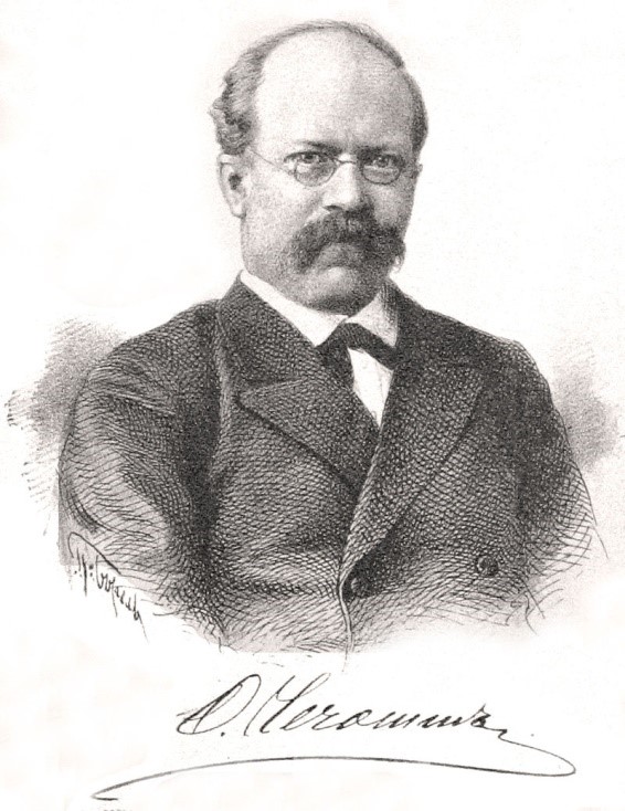 Otton Czeczott (1842–1924), lekarz psychiatra, organizator petersburskiego lecznictwa psychiatrycznego. Rysunek P. Borela według fotografii А. Lewickiego