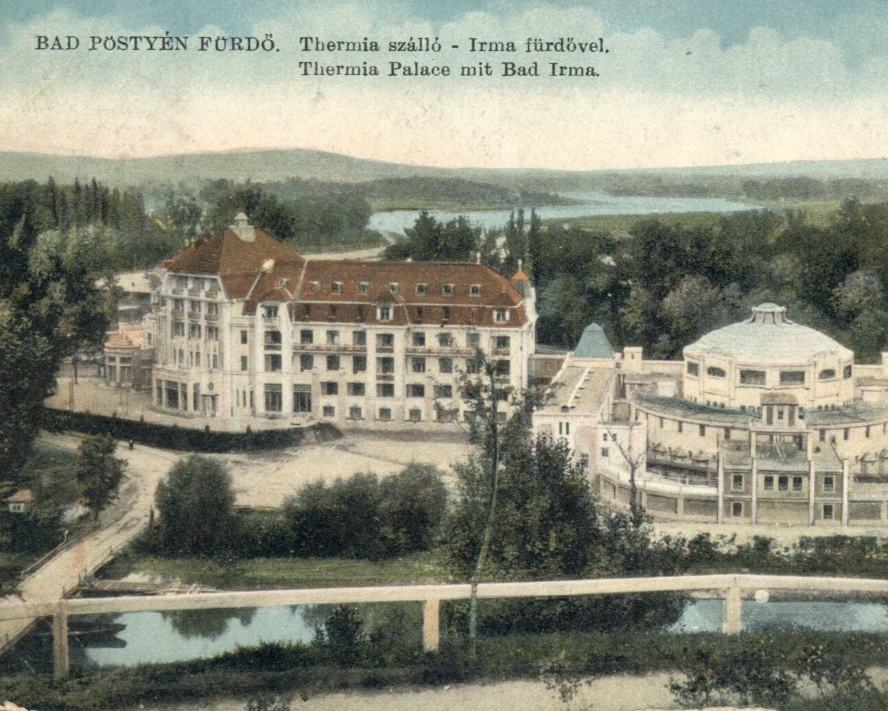 Therma Palace i spa Irma widok zewnetrzny pocztowka z 1916 roku_via Europeana