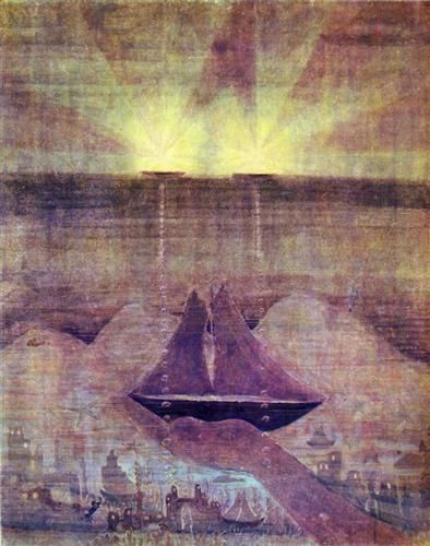 M.K. Čiurlionis, obraz Sonata nr 5 (Sonata morska), Andante, 1908.
