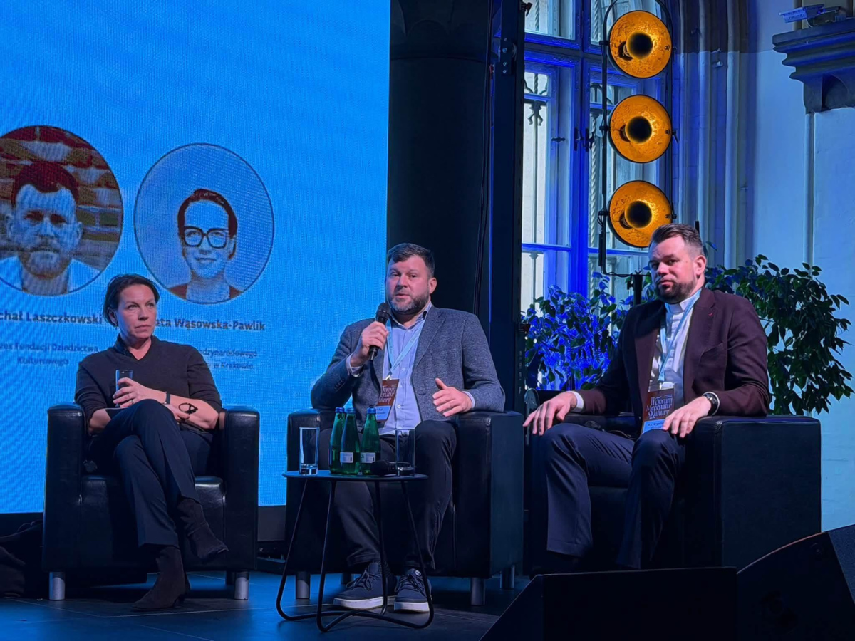 Zdjęcie z II Forum Mecenatu Kultury. Capital of Culture, osoby uczestniczące w panelu dyskusyjnym